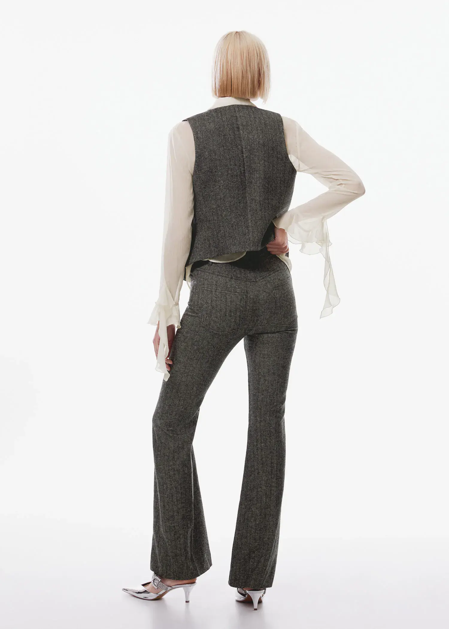 Mango Flared wool suit trousers. 3