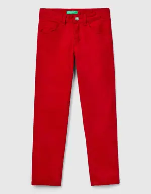 five-pocket slim fit trousers