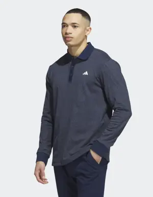 Adidas Essentials Heathered Long Sleeve Polo Shirt