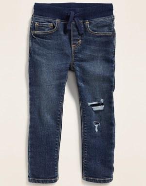 Unisex Rib-Knit Waist Skinny 360&#176 Stretch Distressed Jeans for Toddler