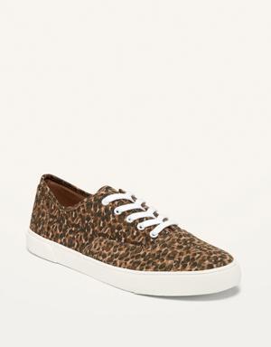 Twill Lace-Up Sneakers brown