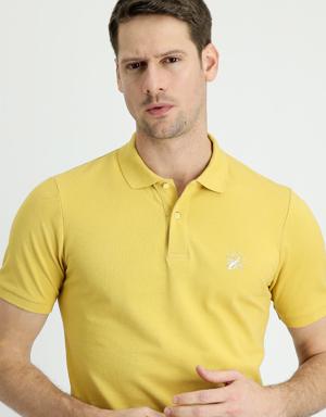 Polo Yaka Slim Fit Baskılı Tişört
