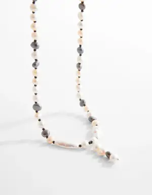 Combined natural pearl necklace
