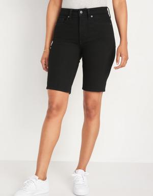 High-Waisted OG Straight Jean Bermuda Shorts for Women -- 9-inch inseam black