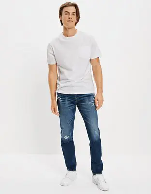 American Eagle AirFlex+ Patched Athletic Fit Jean. 1