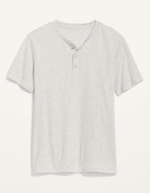 Soft-Washed Short-Sleeve Henley T-Shirt beige