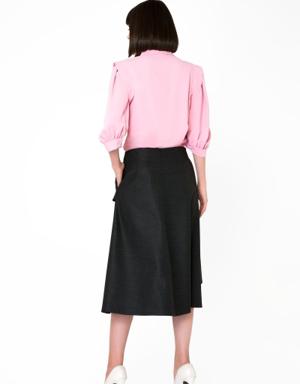 High Waist Anthracite Gray Pocket Skirt