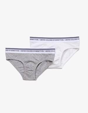 Two briefs with logoed elastic