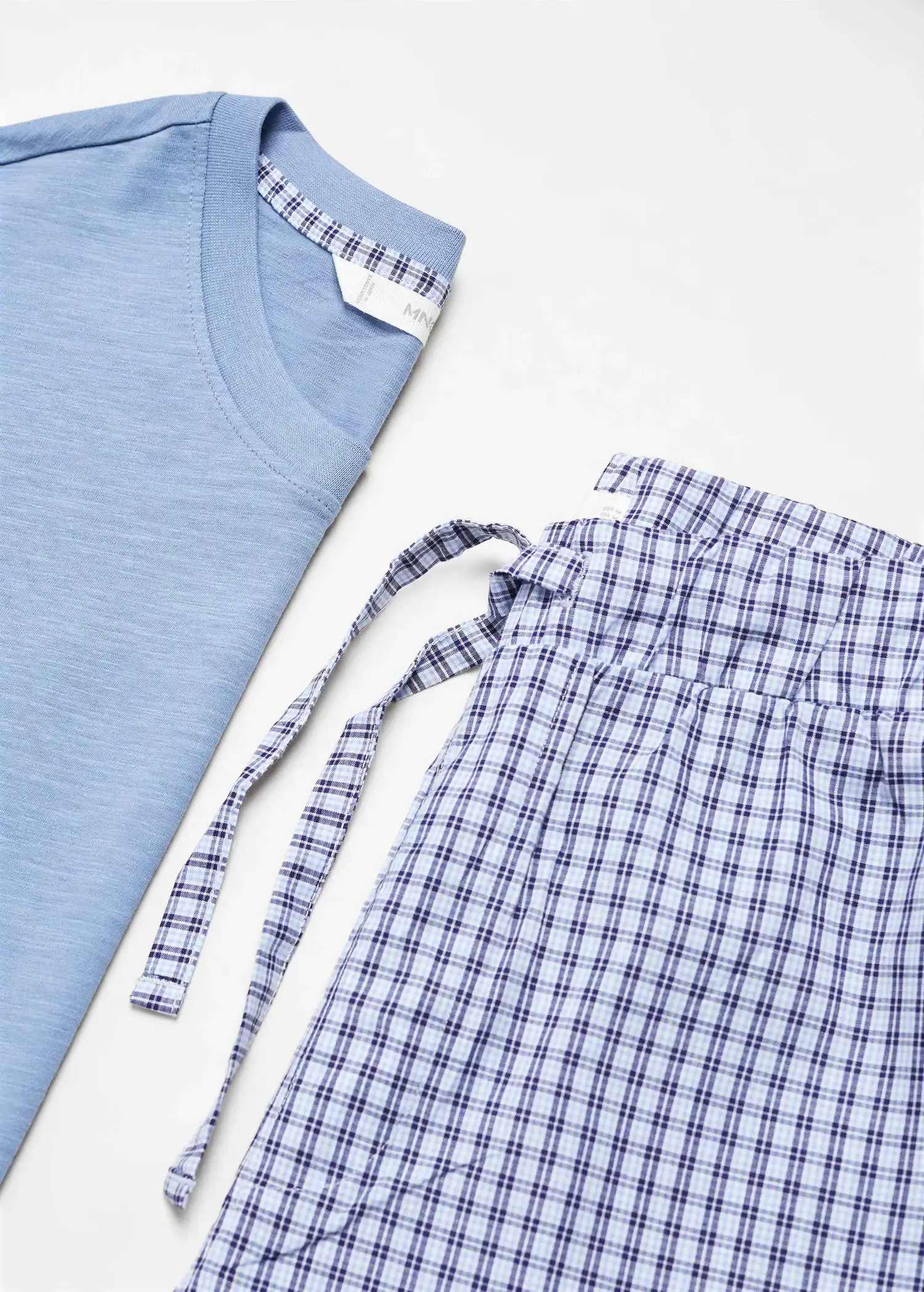 Mango Check cotton pyjama pack. 1