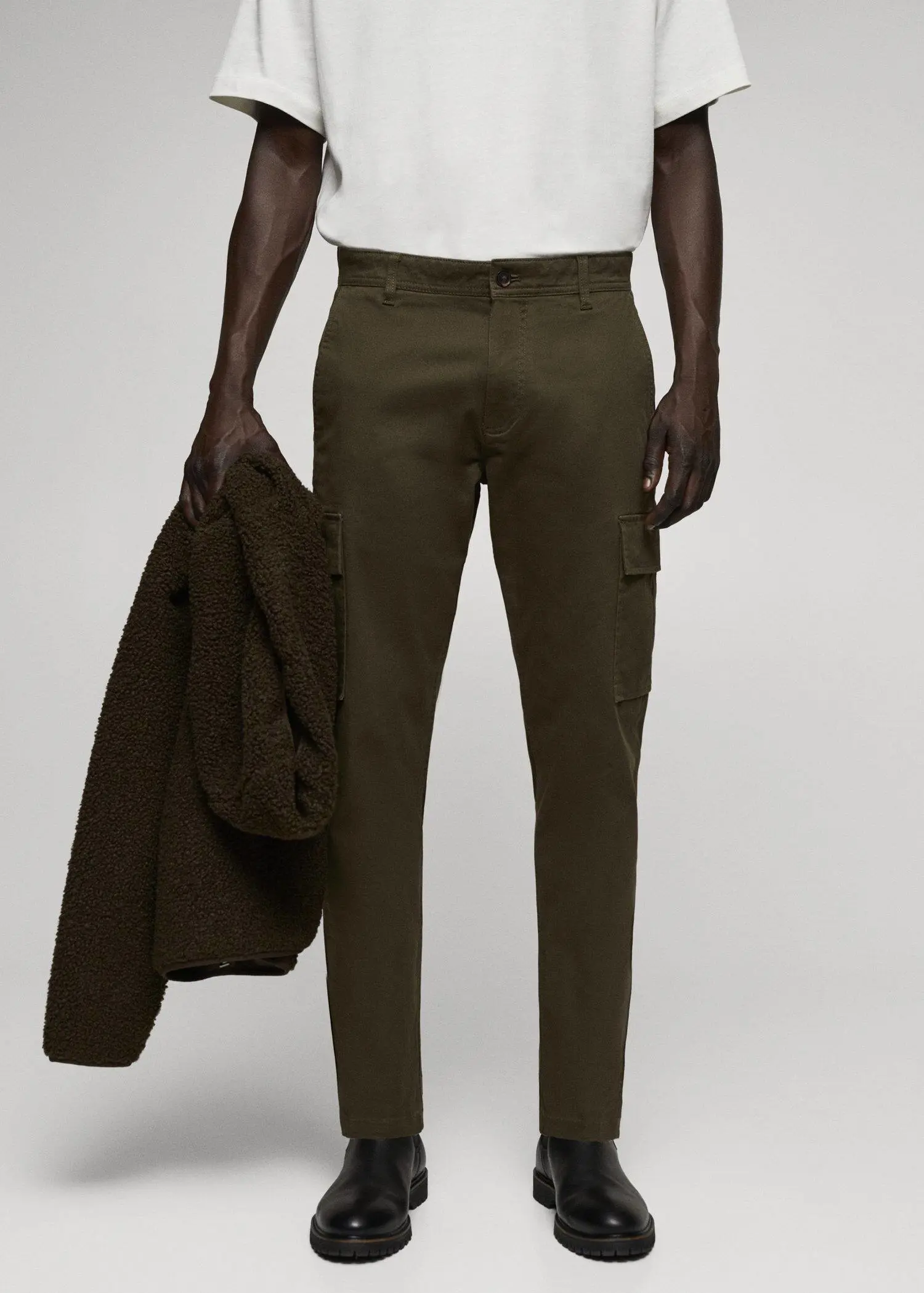 Mango Slim-fit cotton cargo trousers. 2