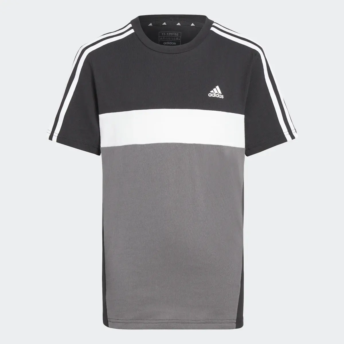 Adidas Playera Tiberio 3 Franjas Colorblock de Algodón para Niños. 3