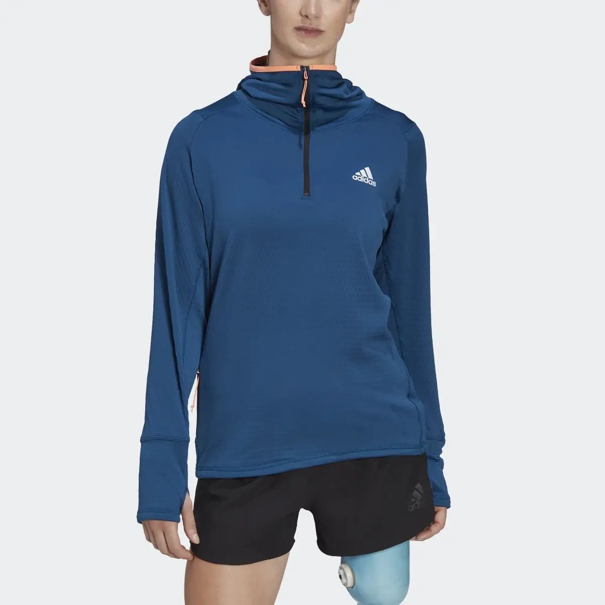 Adidas Sweat-shirt à capuche manches longues de running X-City Flooce. 1