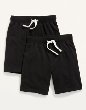 2-Pack Functional-Drawstring Shorts for Toddler Boys black