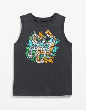 Graphic Tank Top for Toddler Boys black
