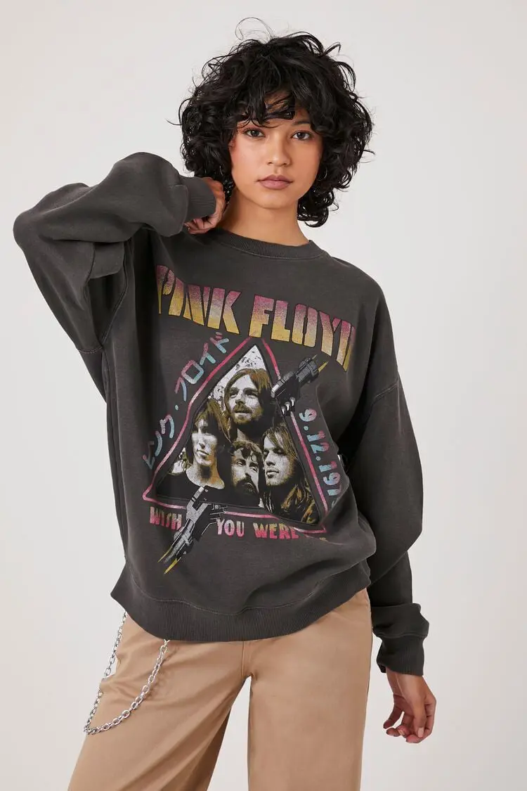 Forever 21 Forever 21 Pink Floyd Graphic Pullover Charcoal/Multi. 1