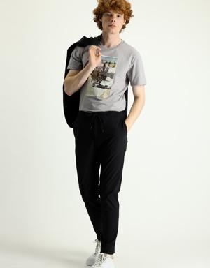 Techno-Line Slim Fit Beli Lastikli İpli Likralı Klasik Pantolon