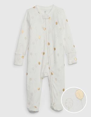 Gap Baby Brannan Bear Footed One-Piece white