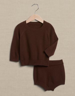 Sweater & Short Set for Baby brown