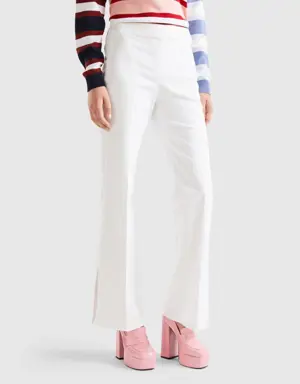 flared trousers with slits