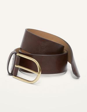 Faux-Leather D-Ring Belt for Women (1.5 inch) brown