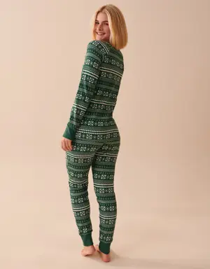 Fair Isle Waffle Knit PJ Set