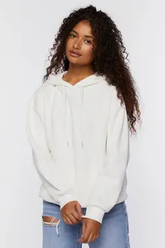 Forever 21 Forever 21 Studded Flame Cutout Hoodie Cream/Silver. 2