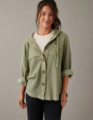 American Eagle Big Hug Hooded Shacket. 1 American Eagle Big Hug Hooded Shacket. 1