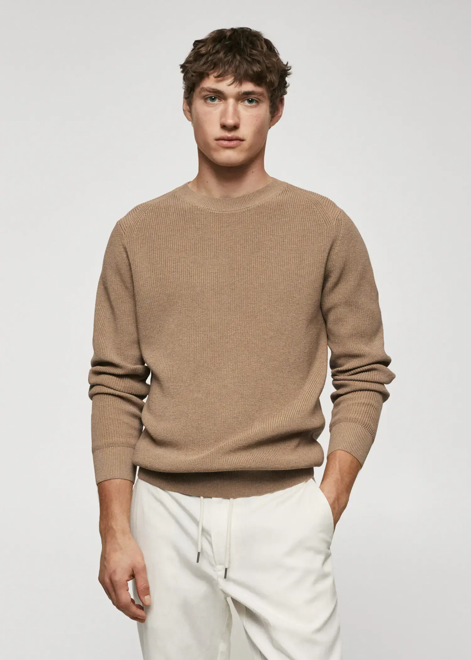 Mango Bawełniany sweter z serii basic. 1