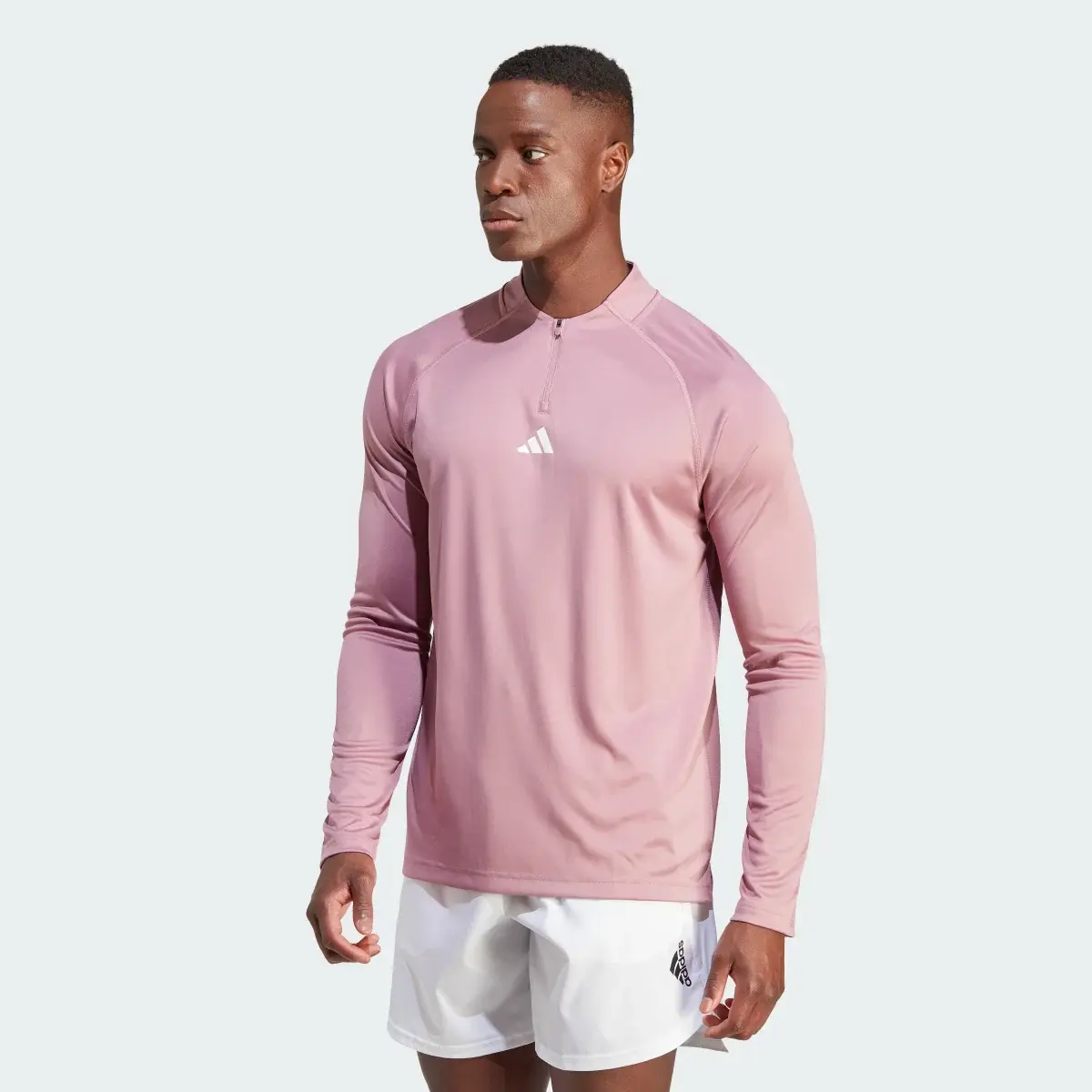 Adidas Gym Heat Quarter-Zip Long Sleeve Tee. 2