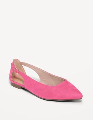 Faux-Suede Slingback Flats for Women pink