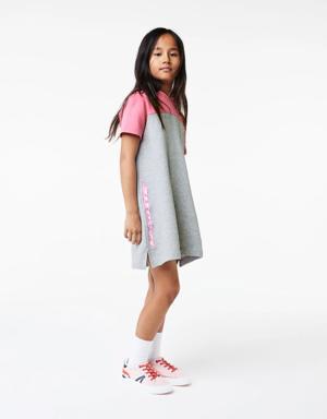 Girls’ Lacoste Colourblock Hooded Dress in Organic Cotton