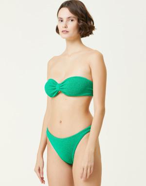 Jean Yeşil Dokulu Bikini Takımı