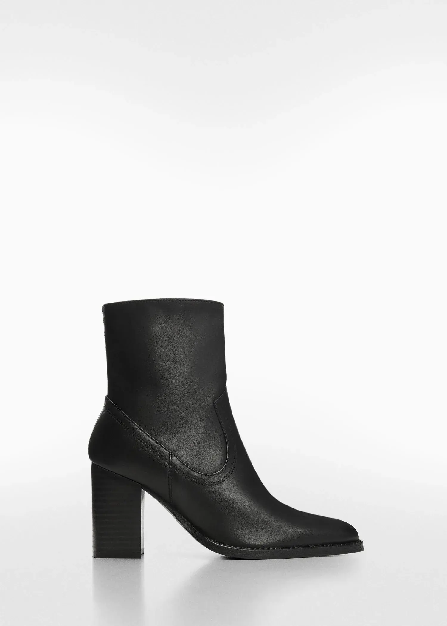 Mango Leather ankle boots with block heel. 1