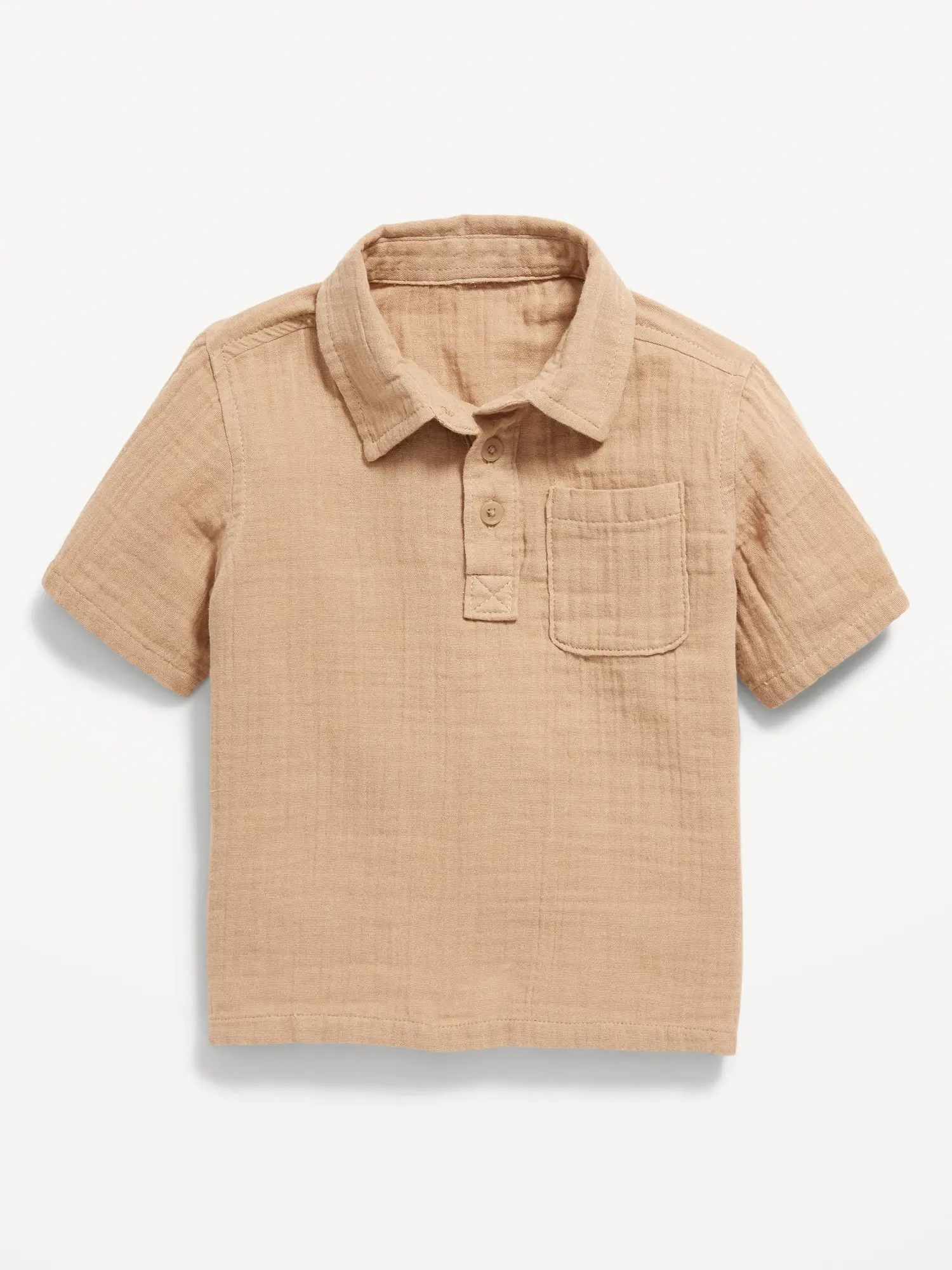 Old Navy Double-Weave Pocket Polo Shirt for Toddler Boys brown. 1