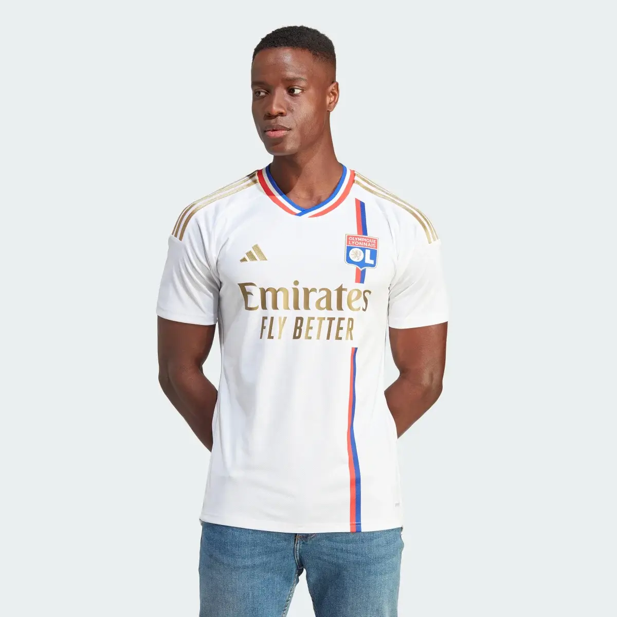 Adidas Camisola Principal 23/24 do Olympique Lyonnais. 2