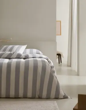 Funda nórdica algodón rayas contraste cama 180cm