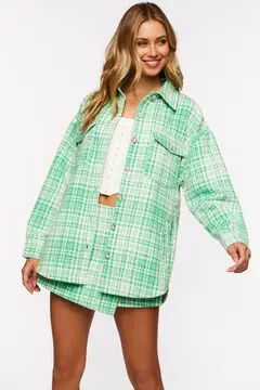 Forever 21 Forever 21 Plaid Wrap Skort Green/Cream. 2