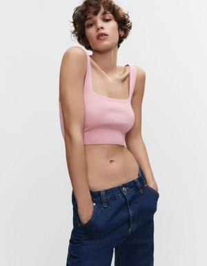 Mango Knitted cropped top
