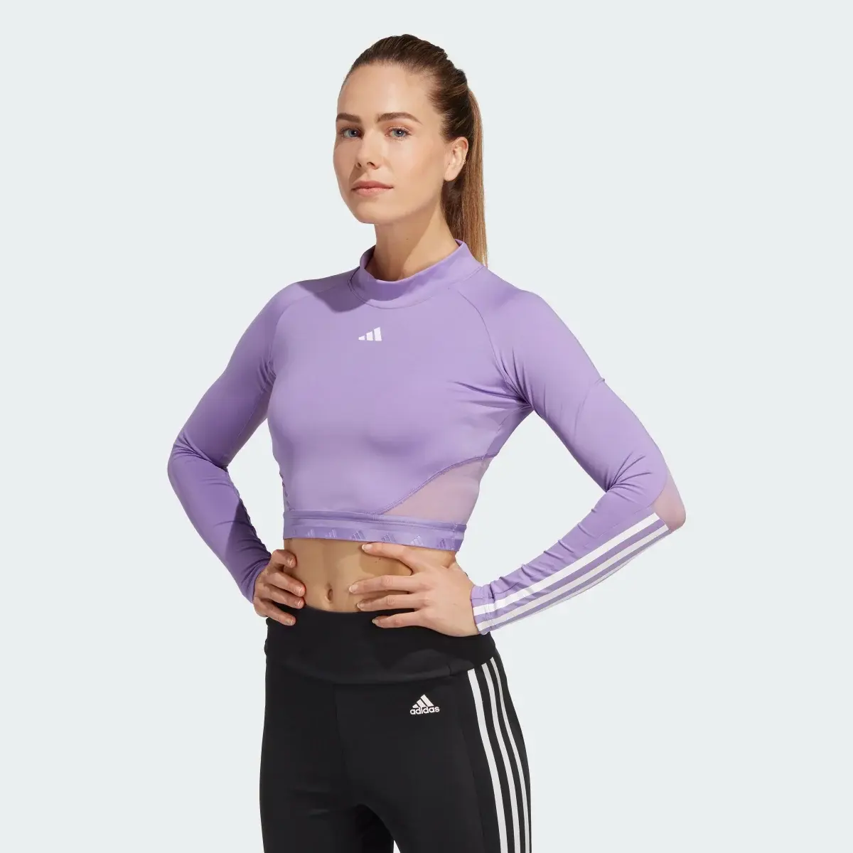 Adidas AEROREADY Hyperglam Crop Long-Sleeve Top. 2