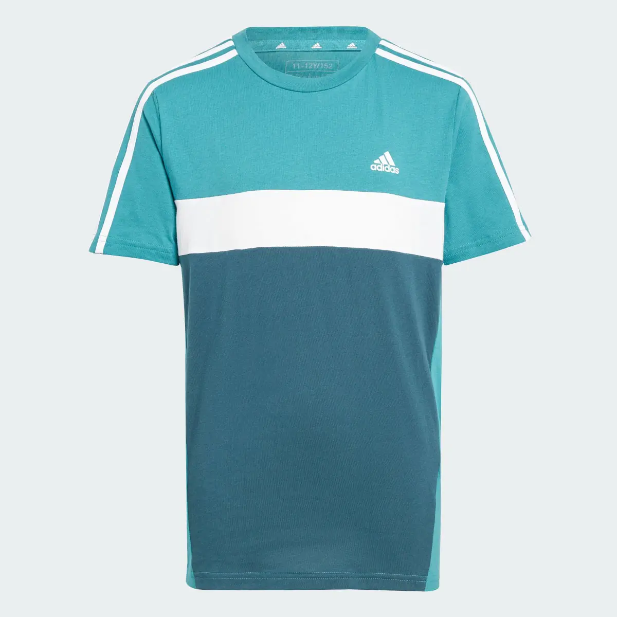 Adidas Playera Tiberio 3 Franjas Colorblock de Algodón para Niños. 3