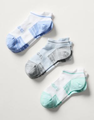 Athleta Girl Everyday Ankle Sock 3-Pack blue