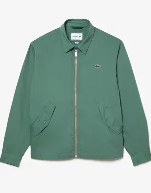 Men's Short Zippered Organic Cotton Gabardine Jacket