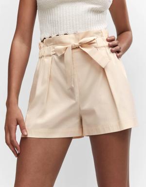 Paperbag shorts with bow