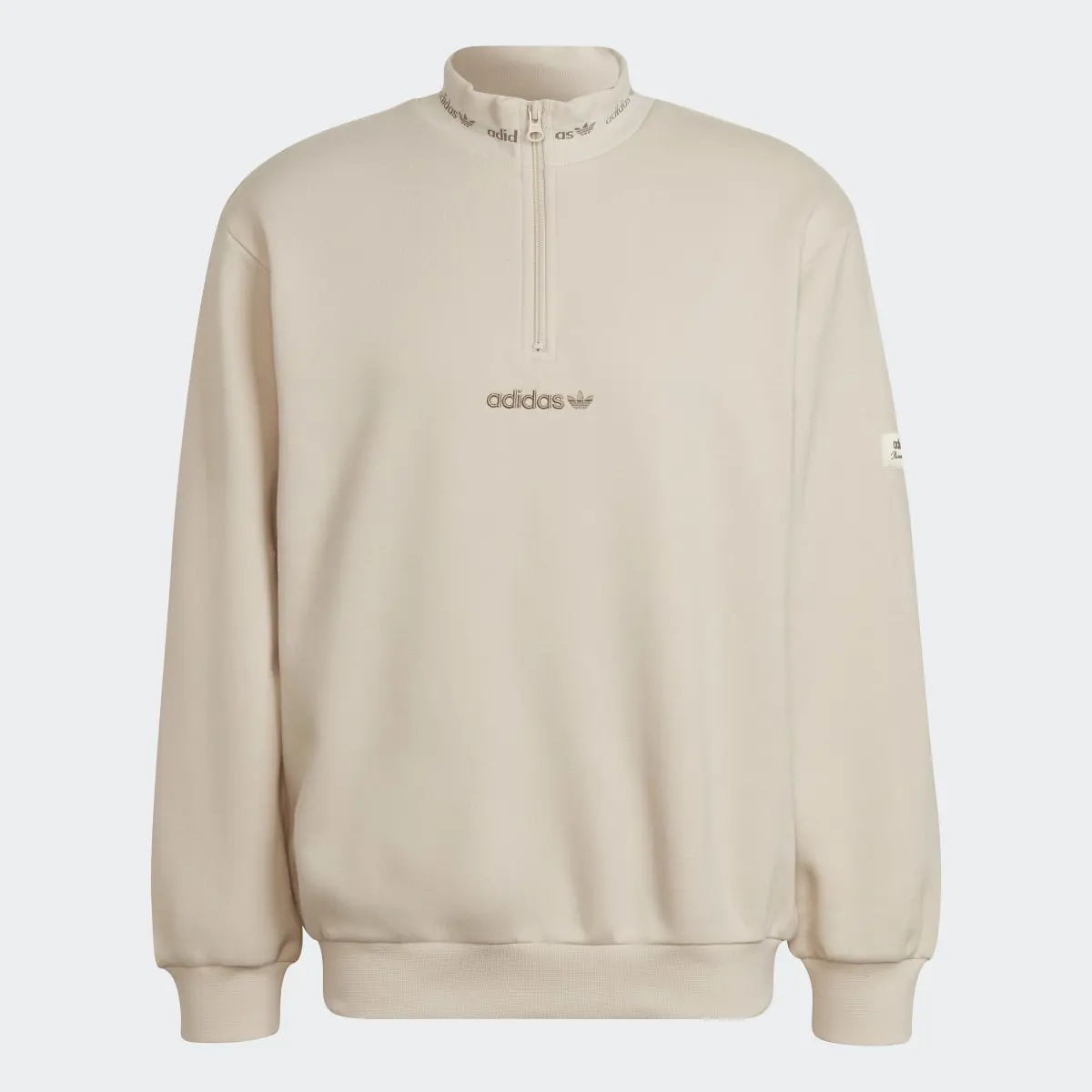 Adidas Trefoil Linear Quarter Zip Sweatshirt. 1