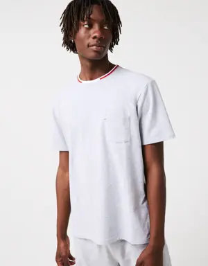 Lacoste Short-Sleeve Pyjama T-Shirt With Three-Tone Round Neck