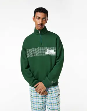 Lacoste Sweatshirt de algodão orgânico loose fit com gola com zip Lacoste para homem