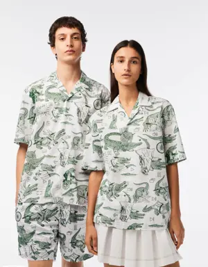 Camisa com estampado de manga curta Lacoste x Netflix unissexo