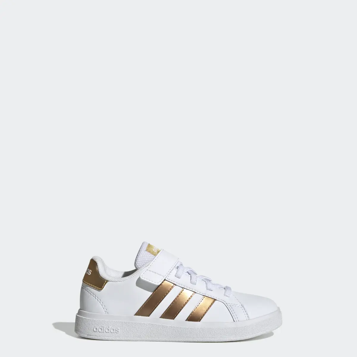 Adidas Grand Court Sustainable Lifestyle Court Elastic Lace and Top Strap Shoes. 1