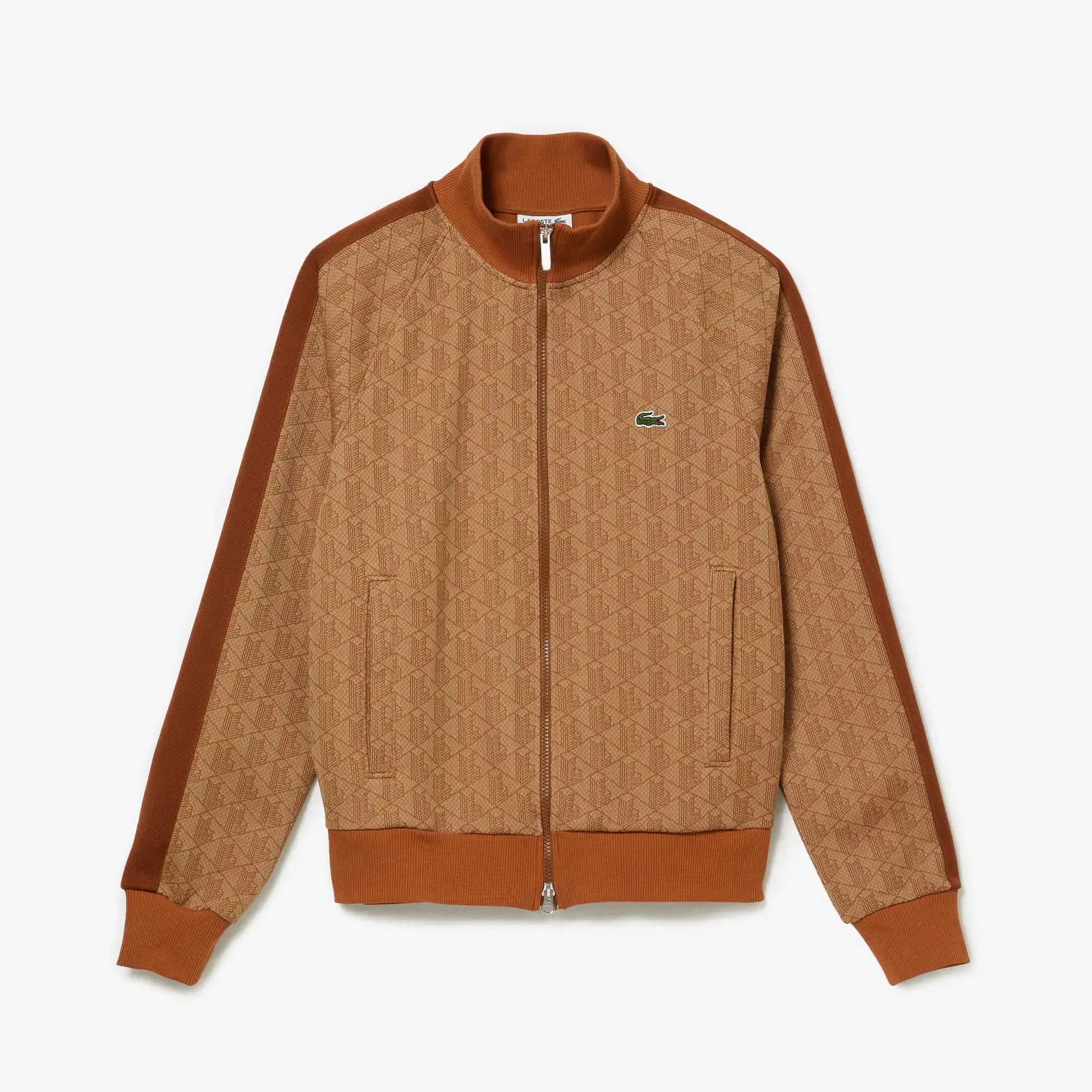 Lacoste Men's Regular Fit Monogram Zip-Up Sweatshirt. 2 Lacoste Men's Regular Fit Monogram Zip-Up Sweatshirt. 2