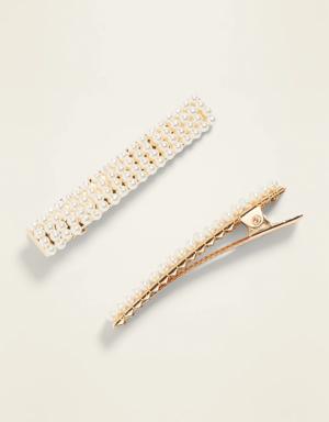 Old Navy Beaded Hair-Clip 2-Pack for Women multi